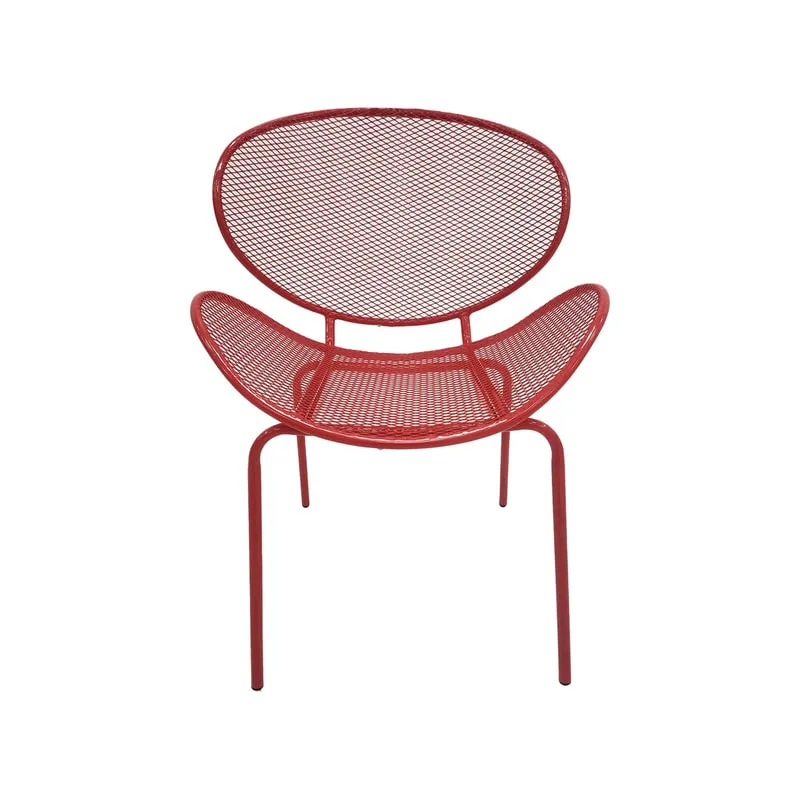 F-AC127-RE Morgan accent chair with red metal frame