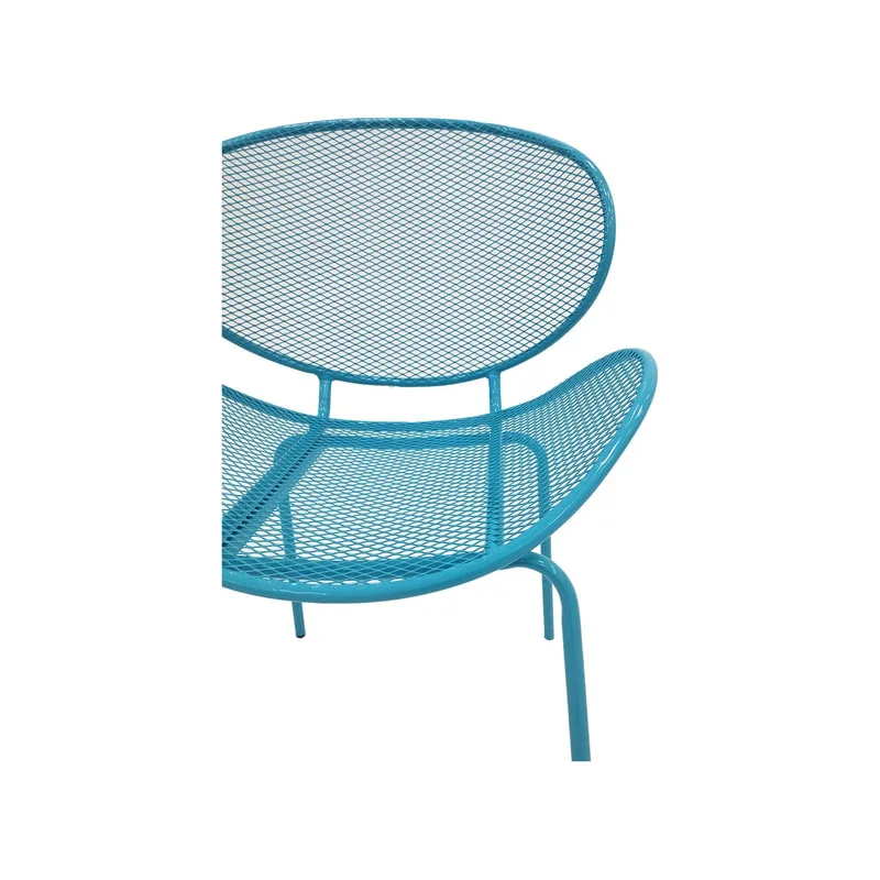 F-AC127-TQ Morgan accent chair with turquoise metal frame
