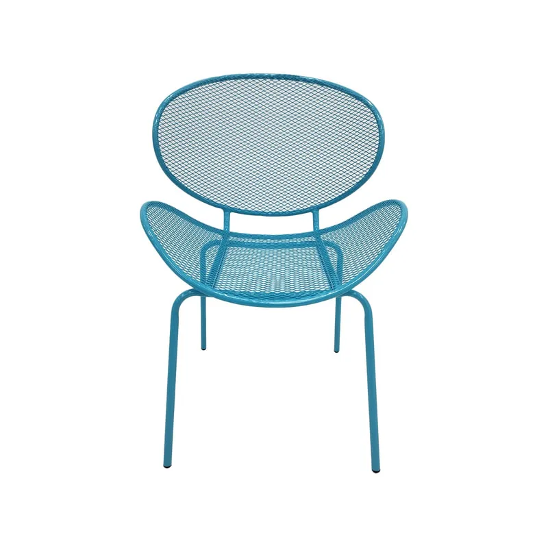 F-AC127-TQ Morgan accent chair with turquoise metal frame