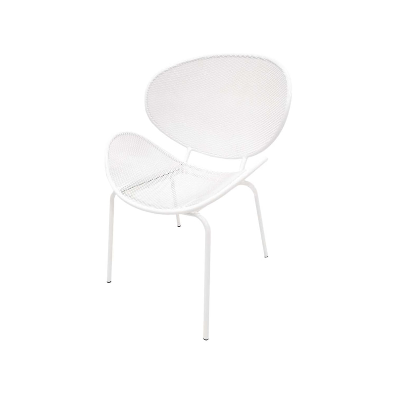 F-AC127-WH Morgan accent chair with white metal frame