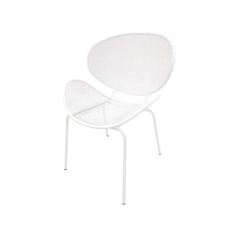 F-AC127-WH Morgan accent chair with white metal frame