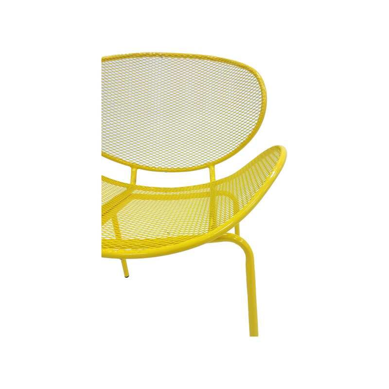 F-AC127-YL Morgan accent chair with yellow metal frame
