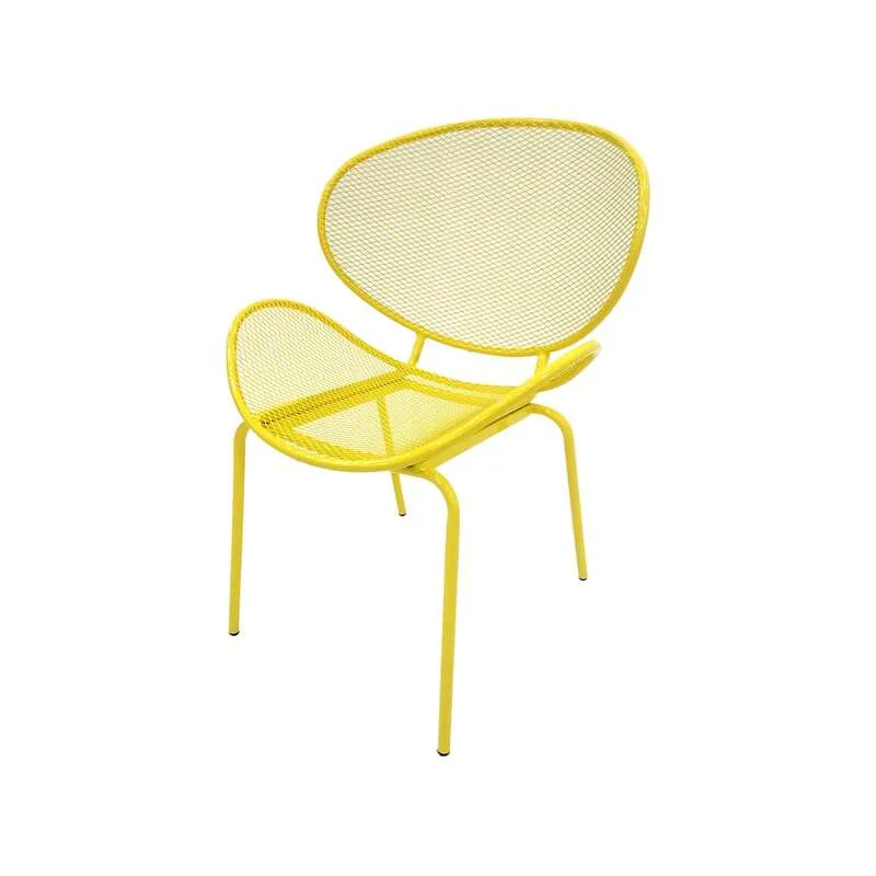 F-AC127-YL Morgan accent chair with yellow metal frame