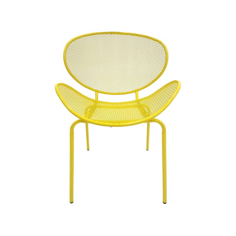 F-AC127-YL Morgan accent chair with yellow metal frame