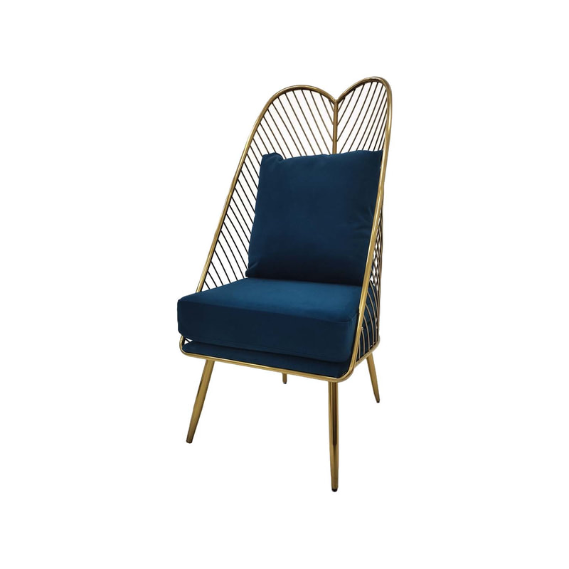 F-AC128-TL single seater Lois accent chair with teal velvet cushions