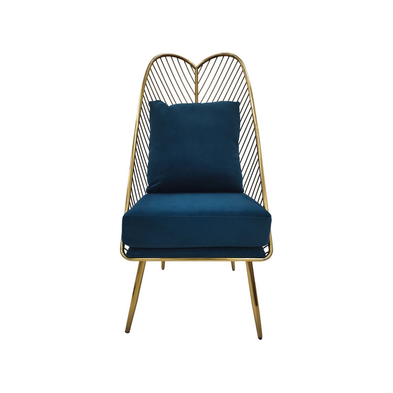 F-AC128-TL single seater Lois accent chair with teal velvet cushions