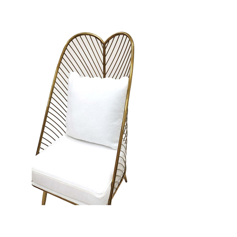 F-AC128-WH single seater Lois accent chair with white fabric cushions