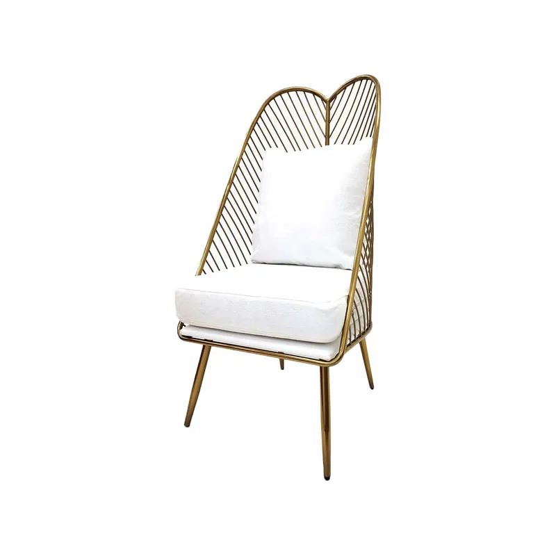 F-AC128-WH single seater Lois accent chair with white fabric cushions