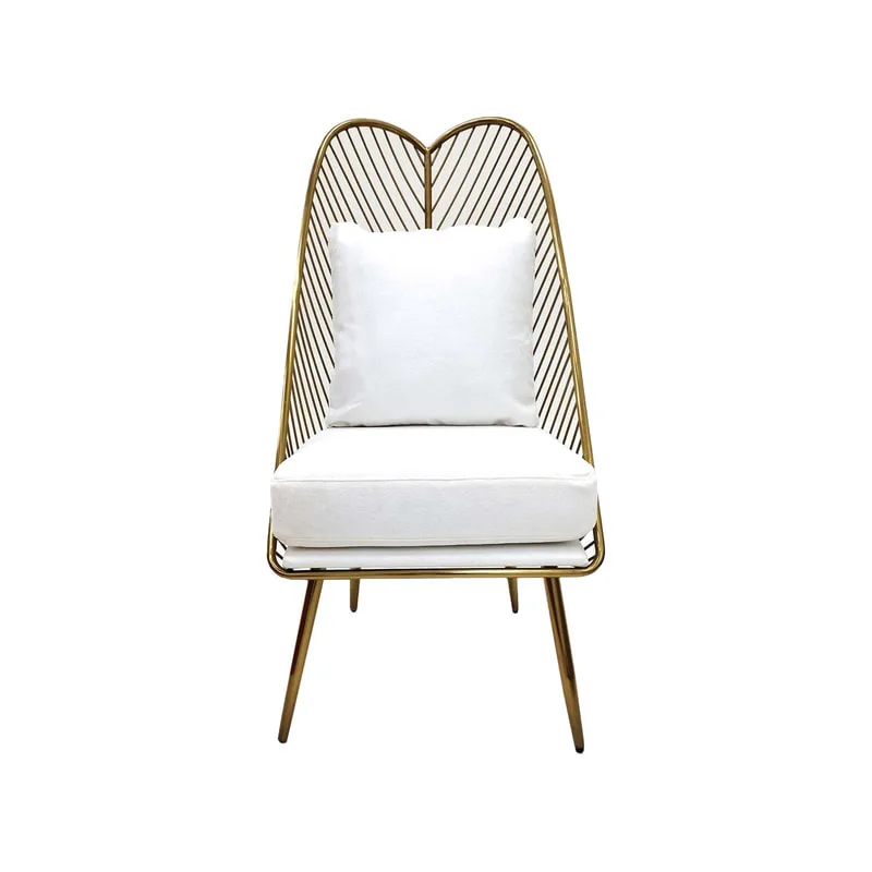 F-AC128-WH single seater Lois accent chair with white fabric cushions
