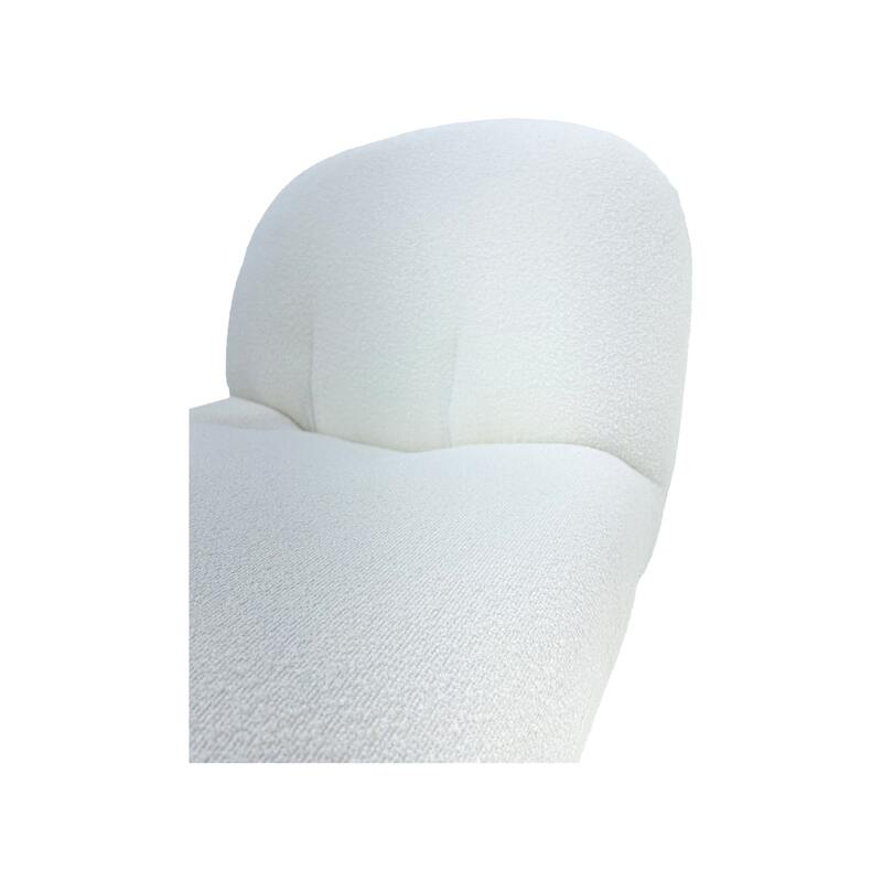F-AC133-WH Blanca accent chair in white boucle fabric with gold base