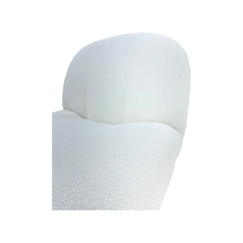 F-AC133-WH Blanca accent chair in white boucle fabric with gold base