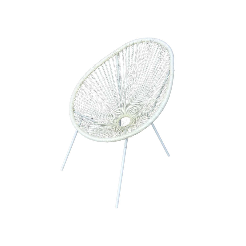 F-AC148-WH Tilton accent chair in white with metal frame