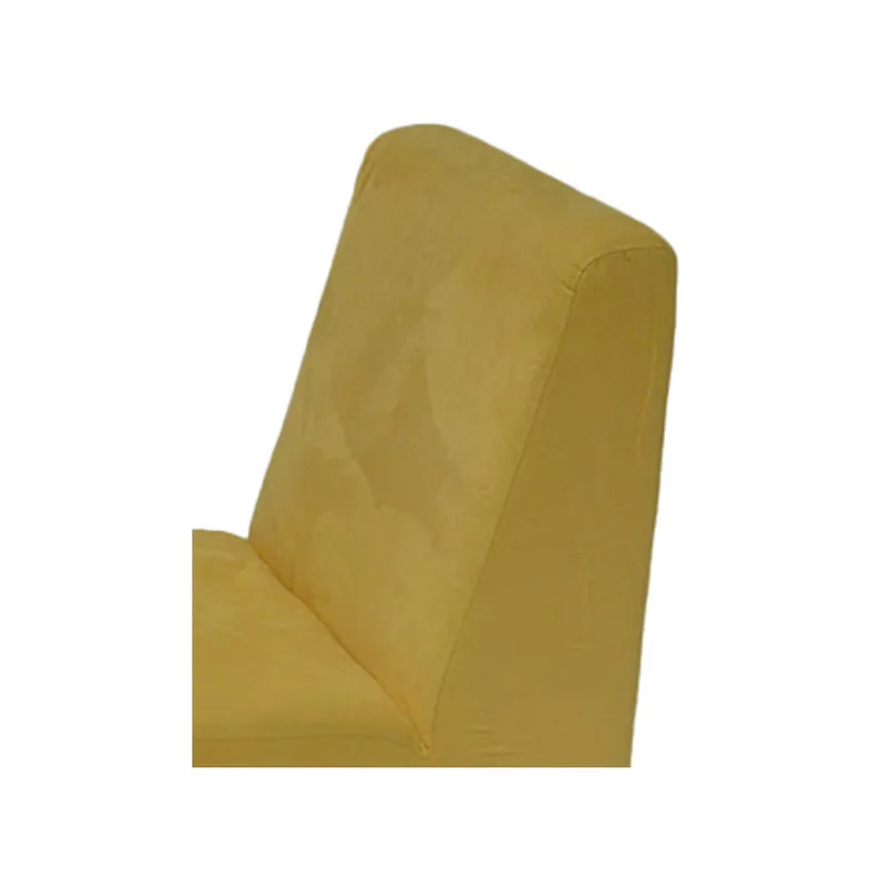F-AC154-YL Vance accent chair in yellow velvet with wooden button legs