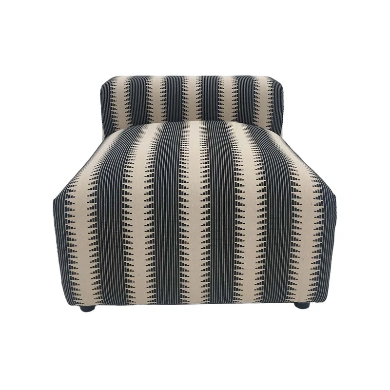 F-AC175-BC Missoni accent chair in black & cream fabric with black low wooden feet 