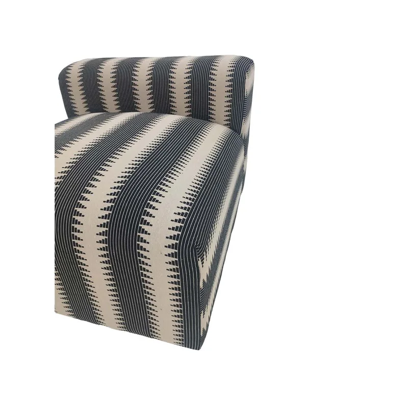 F-AC175-BC Missoni accent chair in black & cream fabric with black low wooden feet 