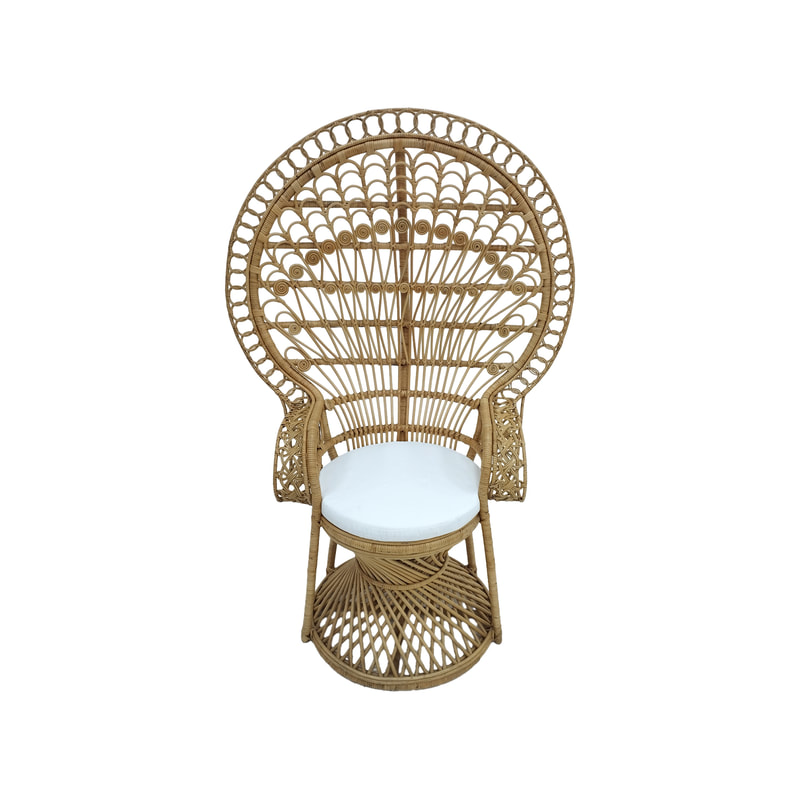 F-AC204-NT Peacock chair with natural cane frame 