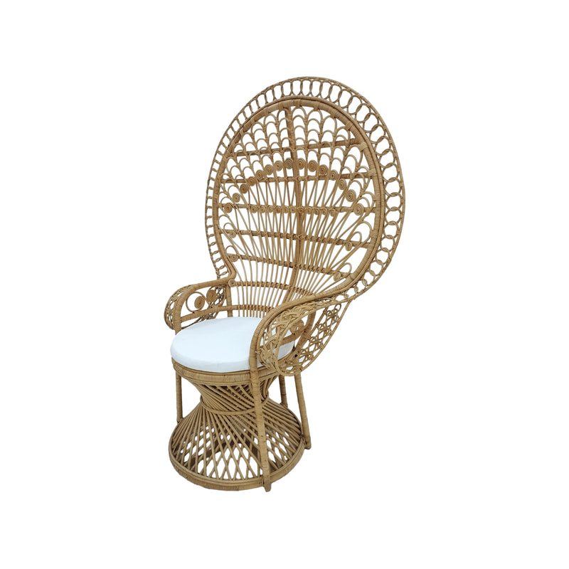 F-AC204-NT Peacock chair with natural cane frame 