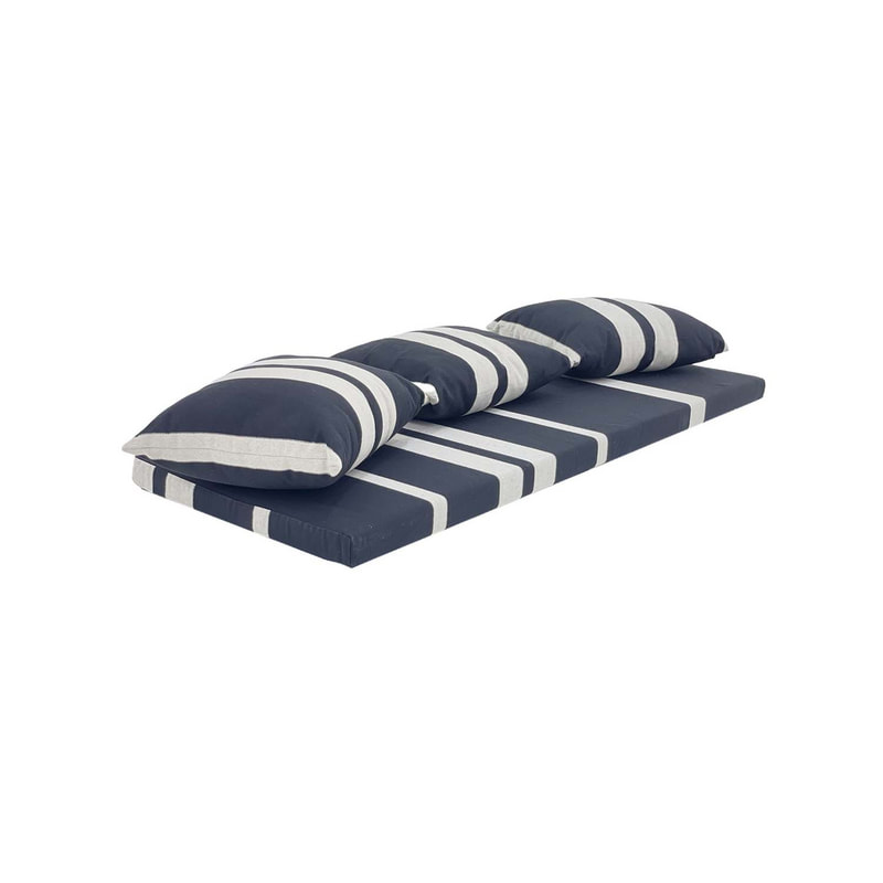 F-AK181-BW Type 1 Arabic seating set with one base cushions & three pillows in black & white fabric