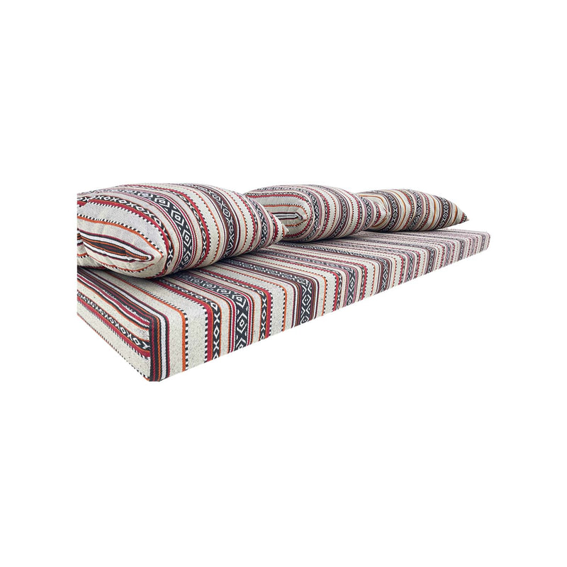 F-AK281-CR Type 1 Arabic seating set with one base cushions & three pillows in cream fabric