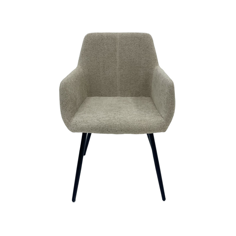 F-AR103-BE Lucas armchair in beige fabric with black legs