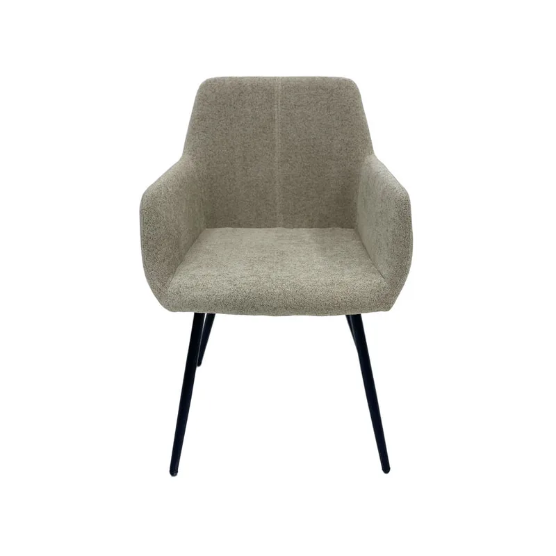 F-AR103-BE Lucas armchair in beige fabric with black legs