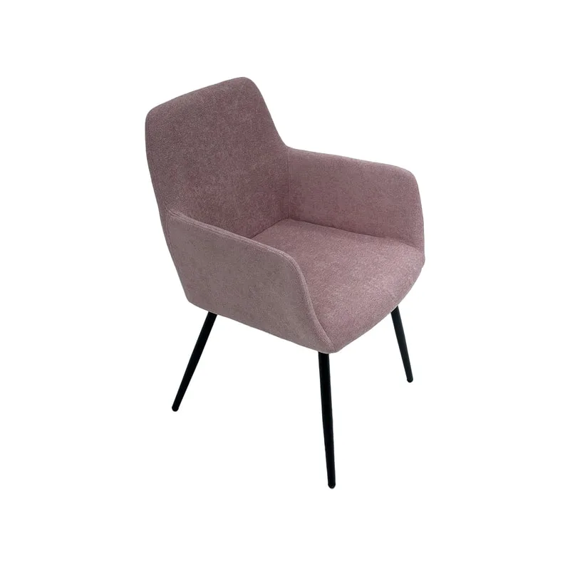 F-AR103-BP Lucas armchair in blush pink fabric with black legs