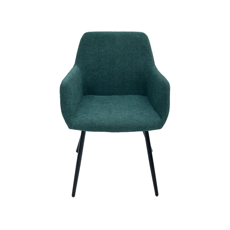F-AR103-EG Lucas armchair in emerald green fabric with black legs