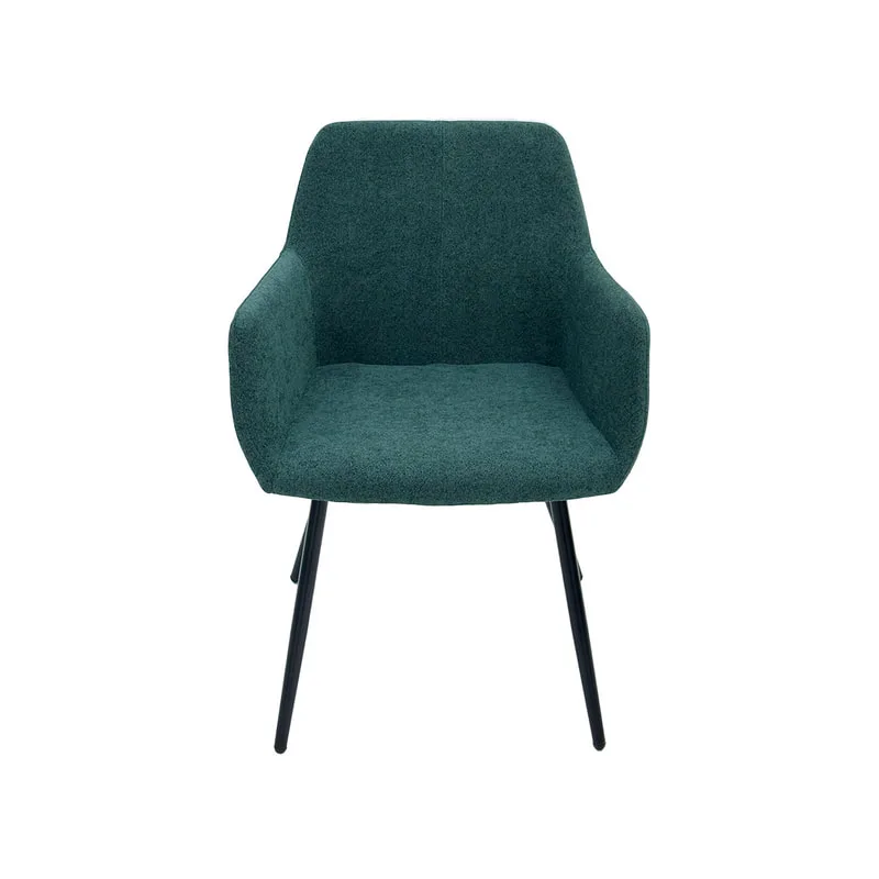 F-AR103-EG Lucas armchair in emerald green fabric with black legs