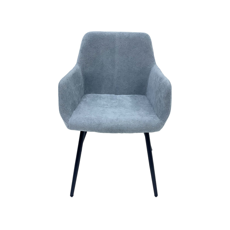F-AR103-GY Lucas armchair in mid grey fabric with black legs