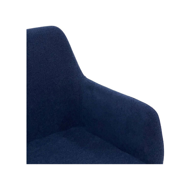 F-AR103-CR Lucas armchair in midnight blue fabric with black legs