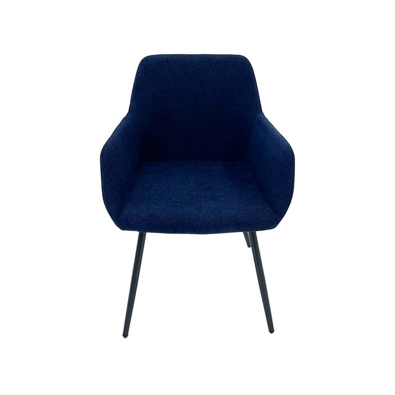 F-AR103-MB Lucas armchair in midnight blue fabric with black legs