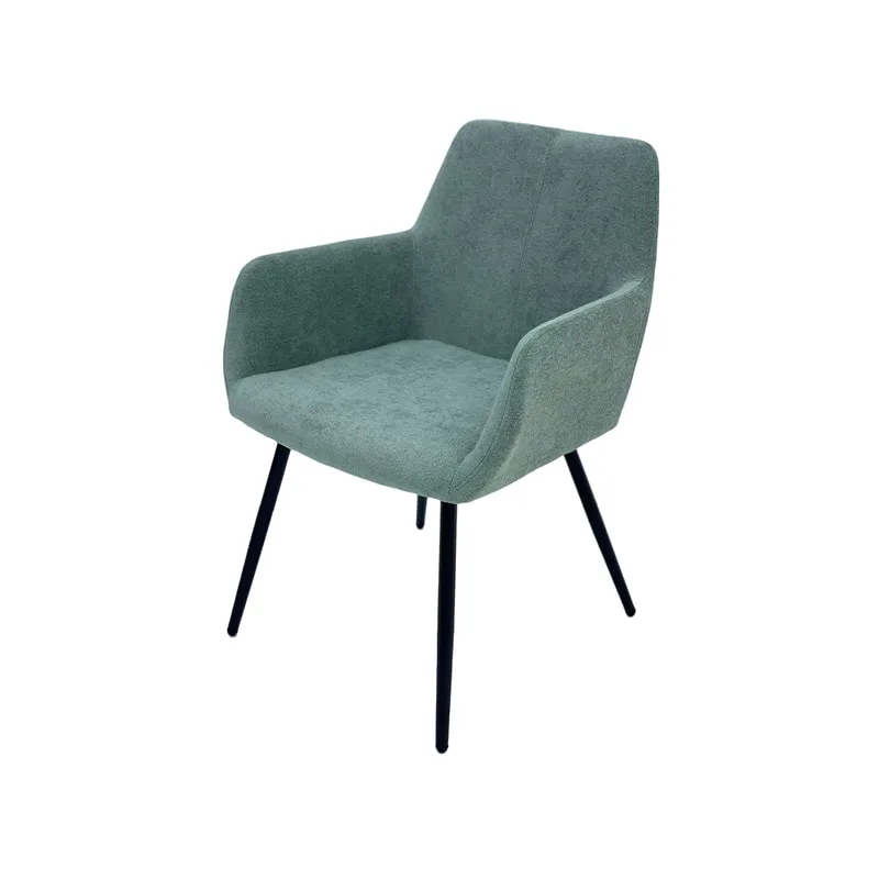 F-AR103-SG Lucas armchair in sage green fabric with black legs