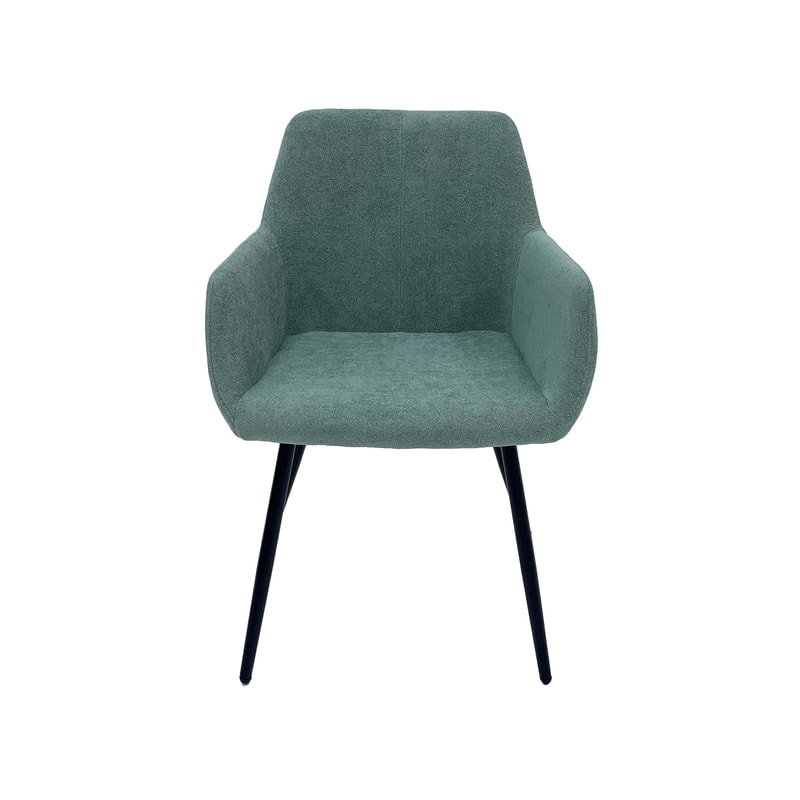 F-AR103-SG Lucas armchair in sage green fabric with black legs