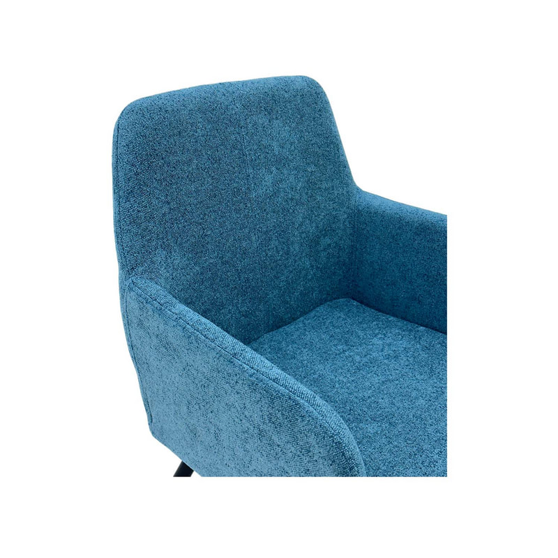 F-AR103-TL Lucas armchair in teal fabric with black legs