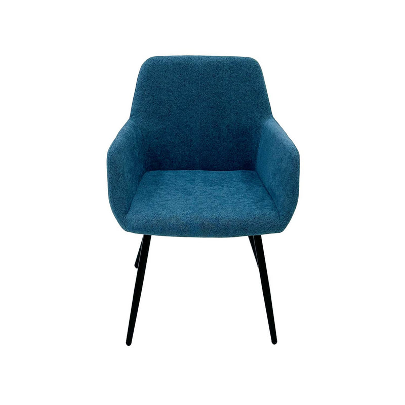 F-AR103-TL Lucas armchair in teal fabric with black legs
