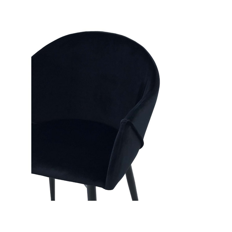F-AR107-BL Boston armchair in black velvet with black metal legs​
