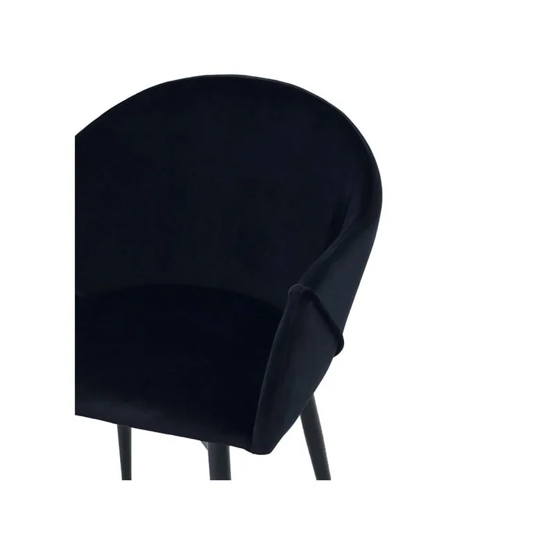 F-AR107-BL Boston armchair in black velvet with black metal legs​