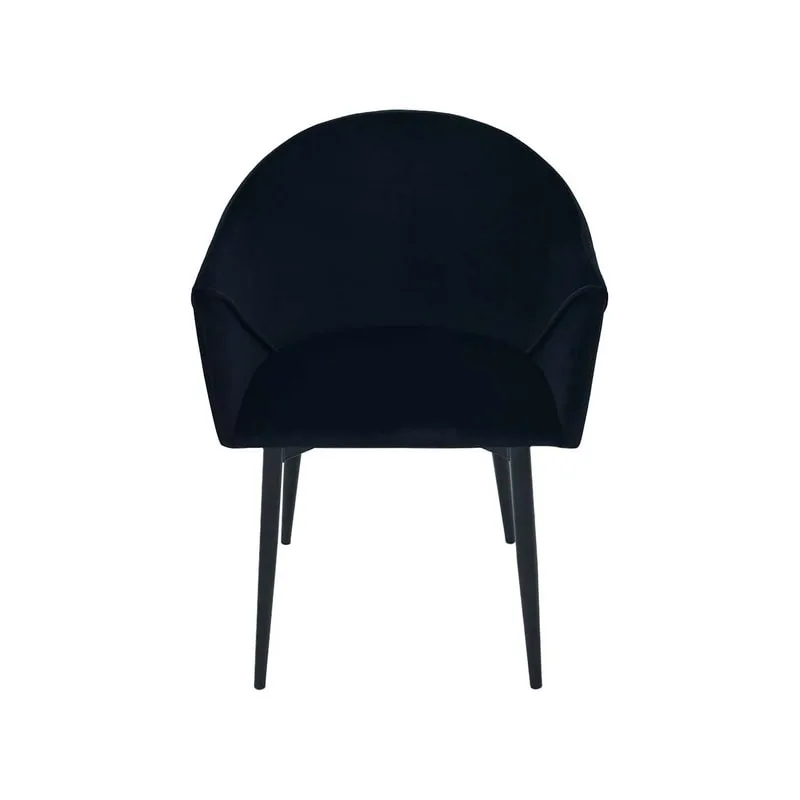F-AR107-BL Boston armchair in black velvet with black metal legs​
