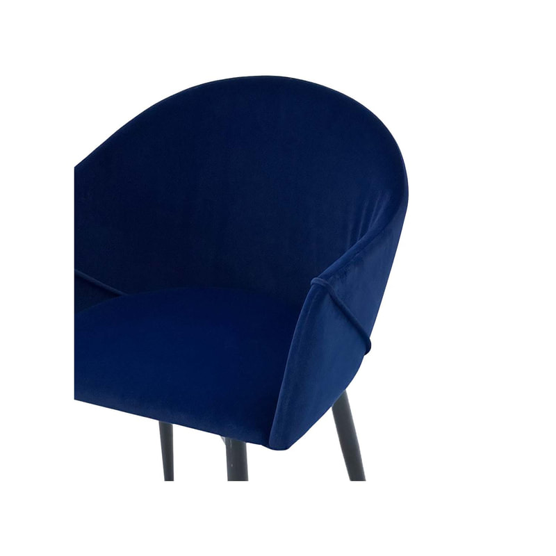 F-AR107-MB Boston armchair in midnight blue velvet with black metal legs​
