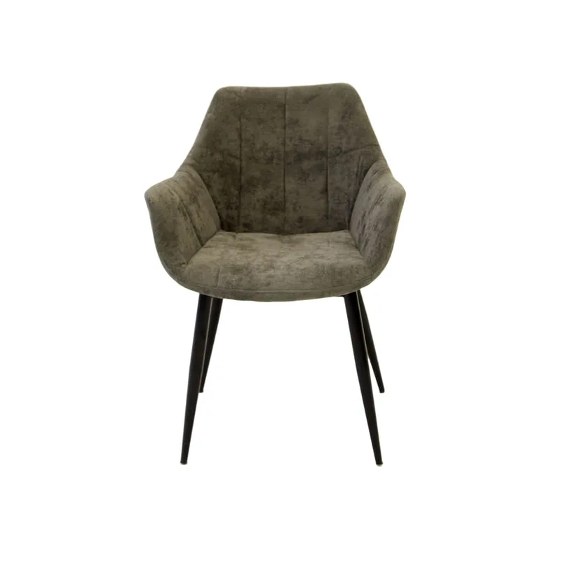 F-AR127-GY Jeni armchair in grey fabric with metal legs
