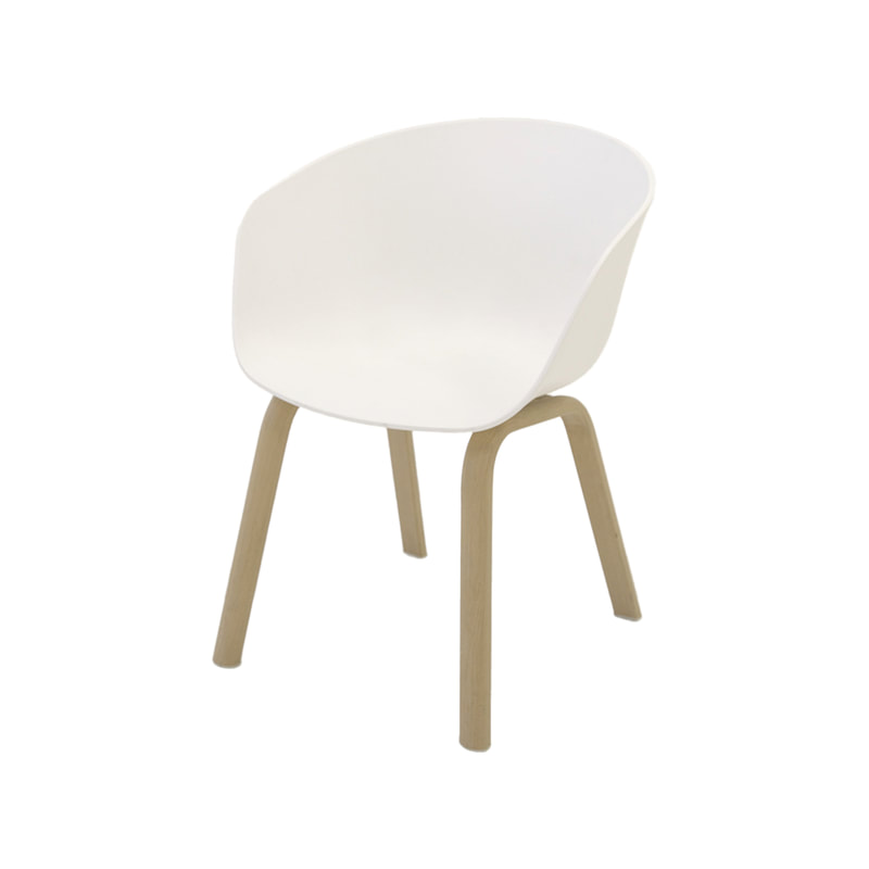 F-AR141-OW Perth armchair in off-white with wooden legs