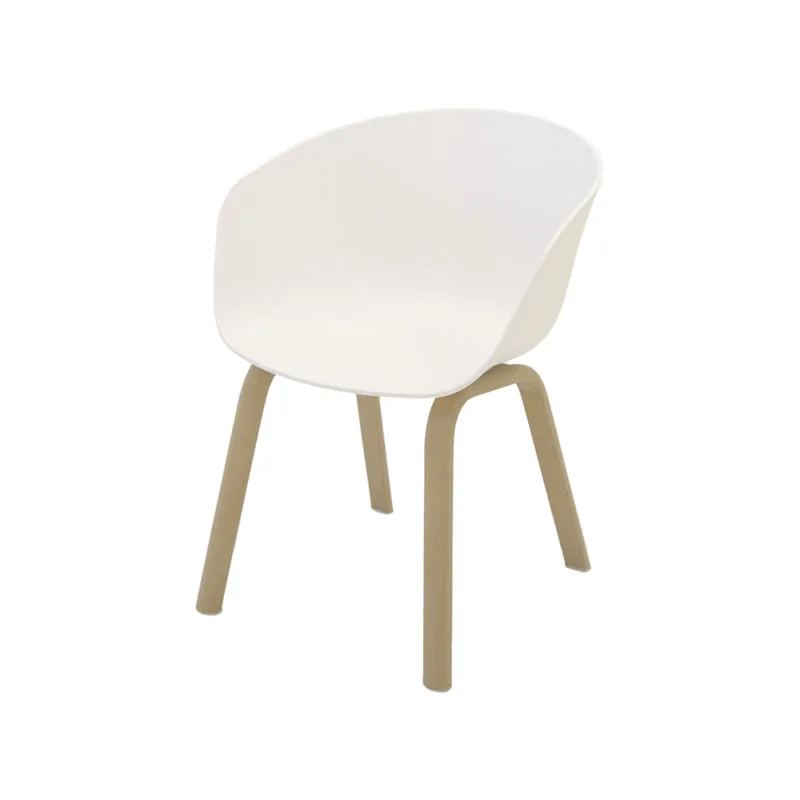 F-AR141-OW Perth armchair in off-white with wooden legs