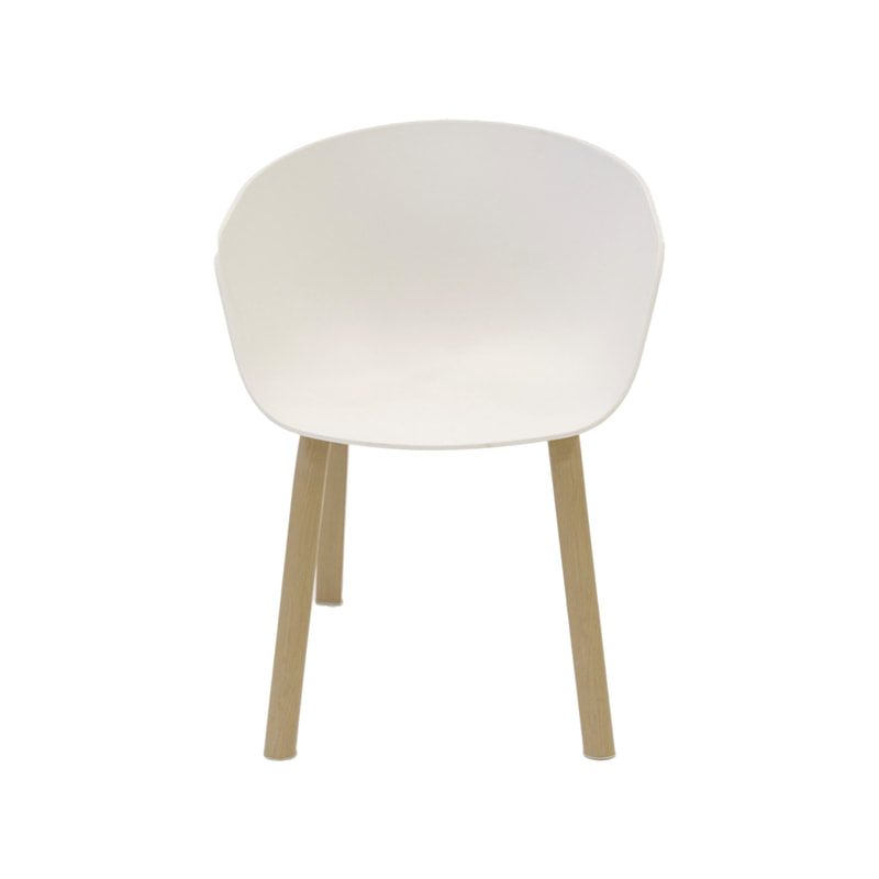 F-AR141-OW Perth armchair in off-white with wooden legs