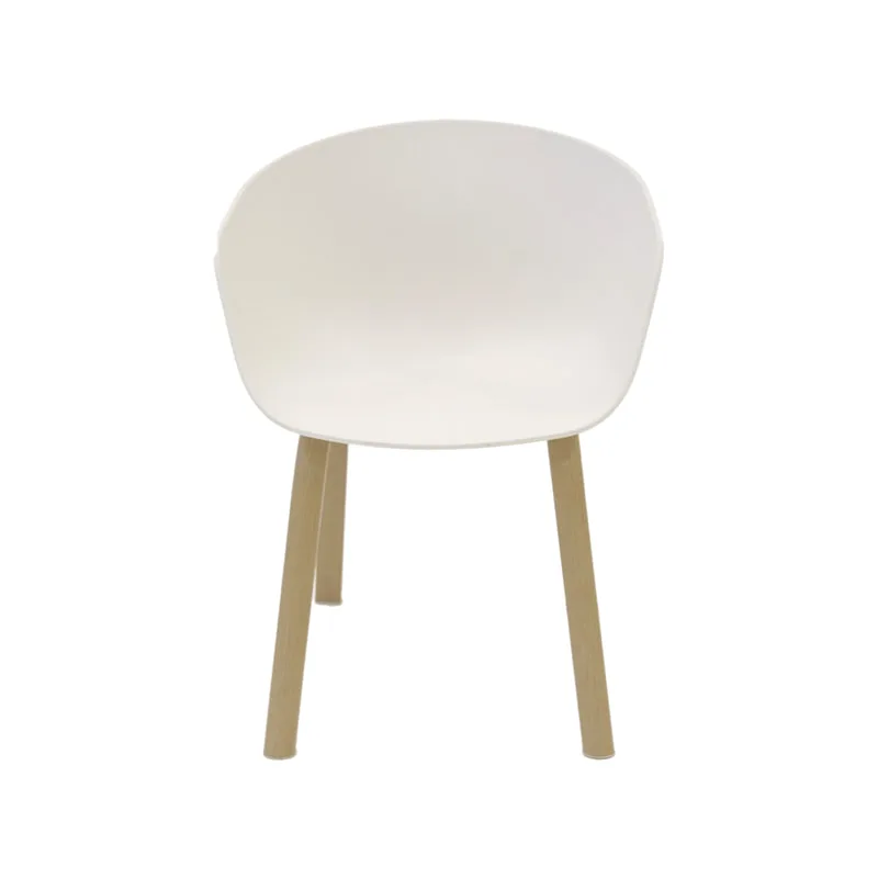 F-AR141-OW Perth armchair in off-white with wooden legs