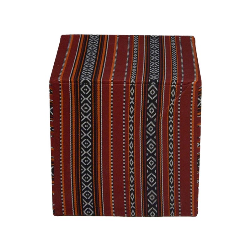 F-AS440-DR Arabic coffee table in dark red fabric