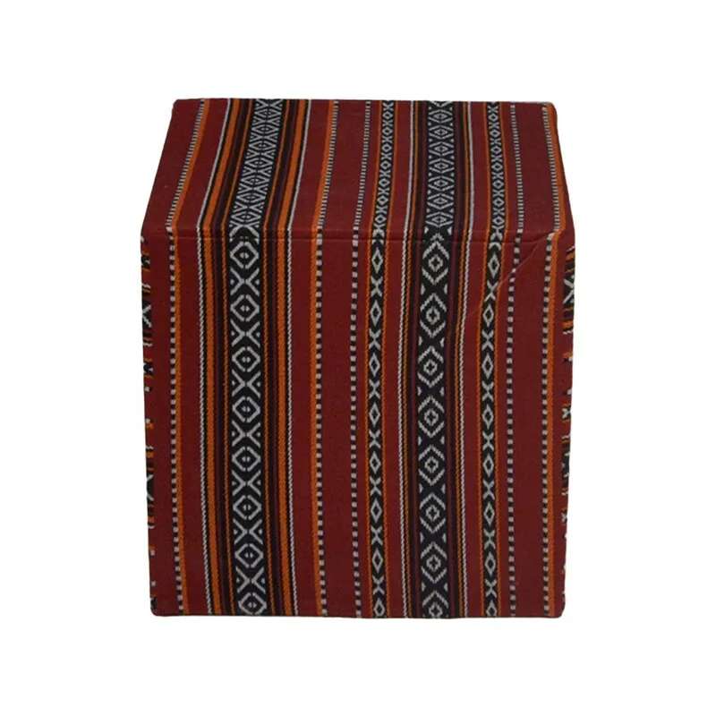 F-AS440-DR Arabic coffee table in dark red fabric