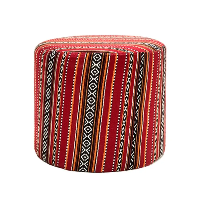 F-AS450-DR Arabic stool in dark red fabric