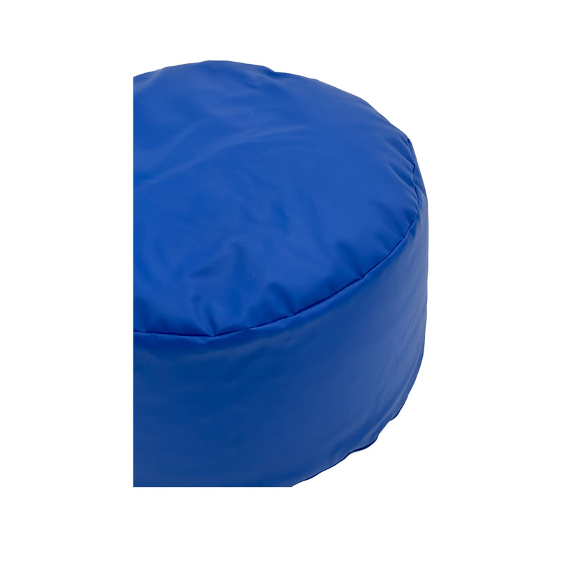 F-BB110-BU Oslo round bean bag in blue leatherette