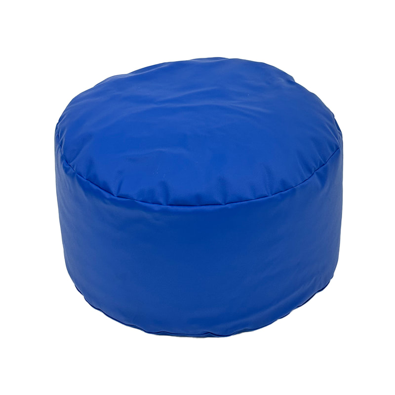 F-BB110-BU Oslo round bean bag in blue leatherette