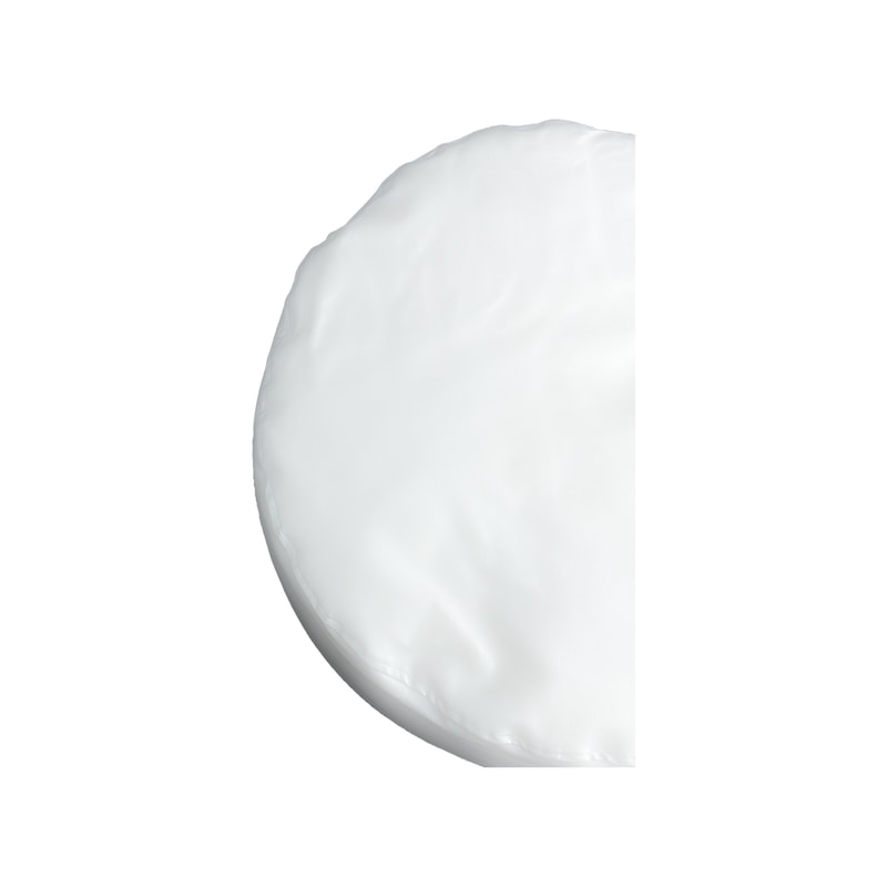 F-BB110-WH Oslo round bean bag in white leatherette
